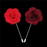 BoYuTe High Camellia Flower Lapel Pin Brooch Men Wedding Boutonniere