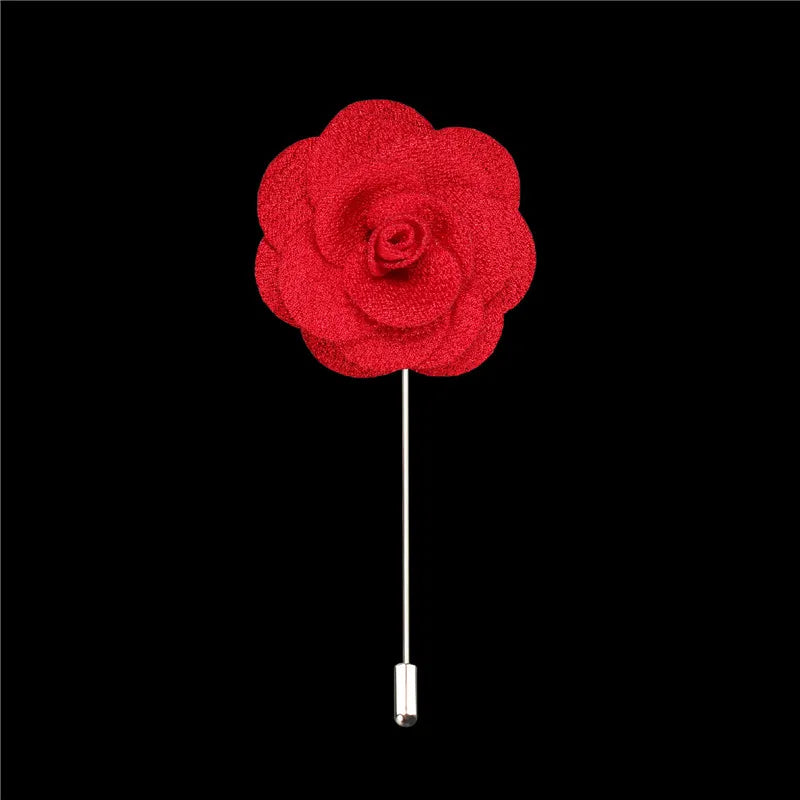BoYuTe High Camellia Flower Lapel Pin Brooch Men Wedding Boutonniere