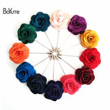 BoYuTe High Camellia Flower Lapel Pin Brooch Men Wedding Boutonniere