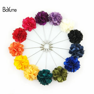 BoYuTe Fabric Flower Lapel Pin Men's Suit Wedding Brooch