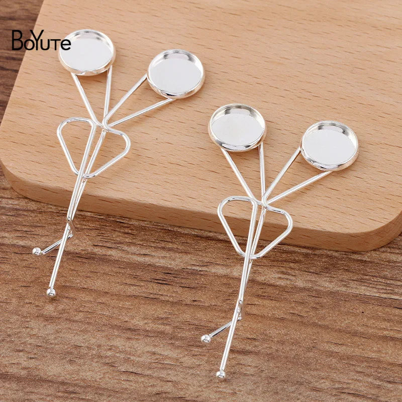 BoYuTe Hairpin Bangs Clips Welding 12MM Blank Tray Base Diy Hair Accessories