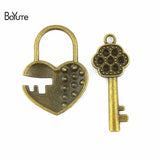Lot of 20 Antique Bronze Key Lock Charm Pendants 20*50MM