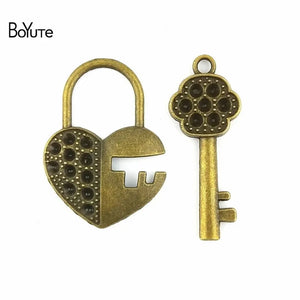 Lot of 20 Antique Bronze Key Lock Charm Pendants 20*50MM