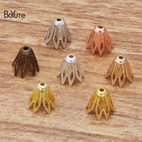 BoYuTe 200 Pcs 9*10MM Filigree Flower Charms Brass DIY Jewelry Vintage