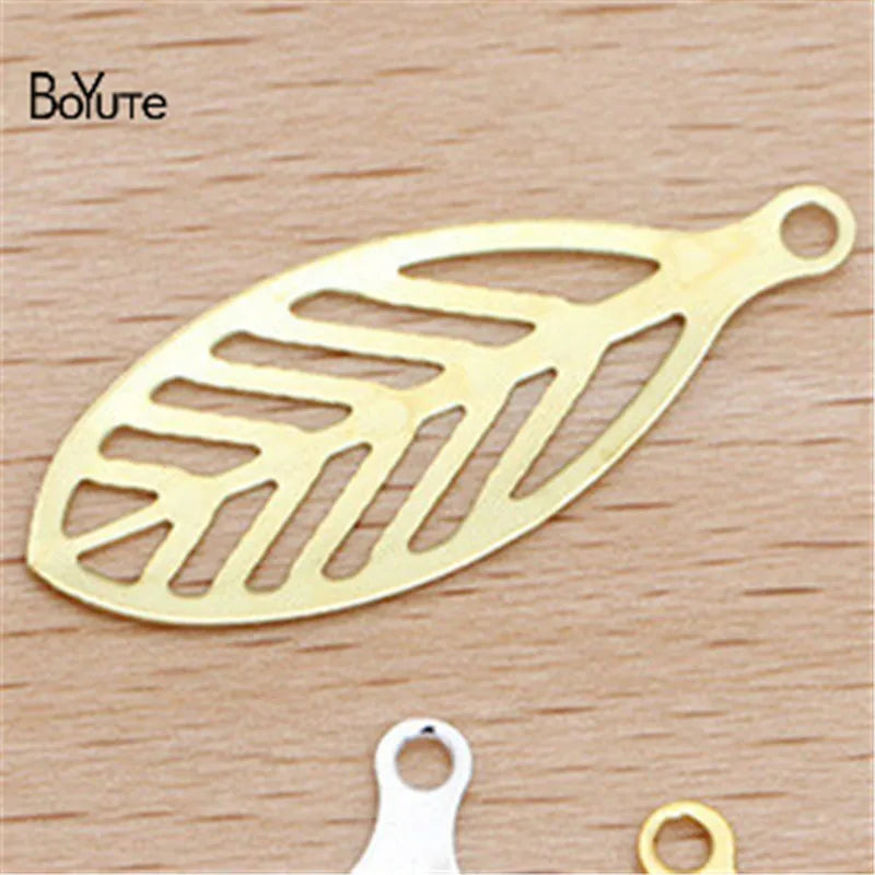BoYuTe Brass Leaf Charm Diy Jewelry Accessories 23*9MM