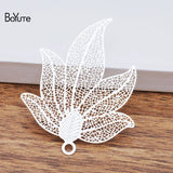BoYuTe 20Pcs Maple Leaf Charm 6 Colors Pendant Charms for Necklace