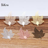 BoYuTe 20Pcs Maple Leaf Charm 6 Colors Pendant Charms for Necklace