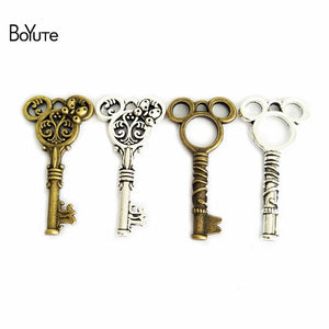 BoYuTe 30Pcs 23*47MM Zinc Alloy Key Pendant Vintage DIY Charms Pendants