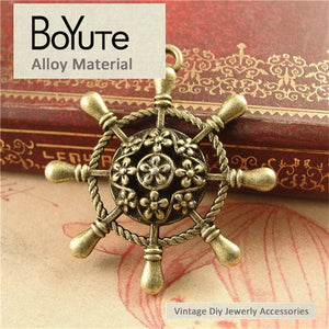 Vintage Style Bronze Steering Wheel Rudder Pendants