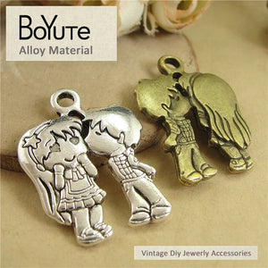 BoYuTe 23*31MM Charms Antique Bronze Silver Plated Alloy Pendant
