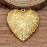 Metal Brass Heart Locket Pendant Photo Jewelry DIY Accessories
