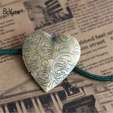 Metal Brass Heart Locket Pendant Photo Jewelry DIY Accessories