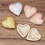 Metal Brass Heart Locket Pendant Photo Jewelry DIY Accessories