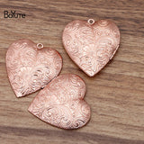 Metal Brass Heart Locket Pendant Photo Jewelry DIY Accessories