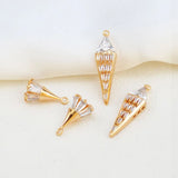 Metal Brass Zircon Ice Cream Pendant Charms Diy Earrings Jewelry