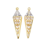 Metal Brass Zircon Ice Cream Pendant Charms Diy Earrings Jewelry