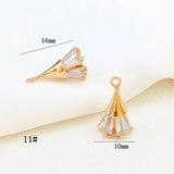 Metal Brass Zircon Ice Cream Pendant Charms Diy Earrings Jewelry