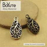 BoYuTe 12*24MM Antique Bronze Silver Plated Zinc Alloy Water Drop Pendant Charms