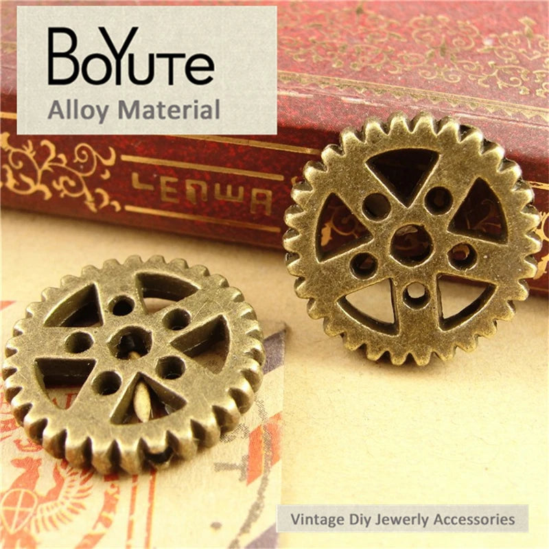 BoYuTe 20MM Antique Bronze Gear Charms Pendant Lot