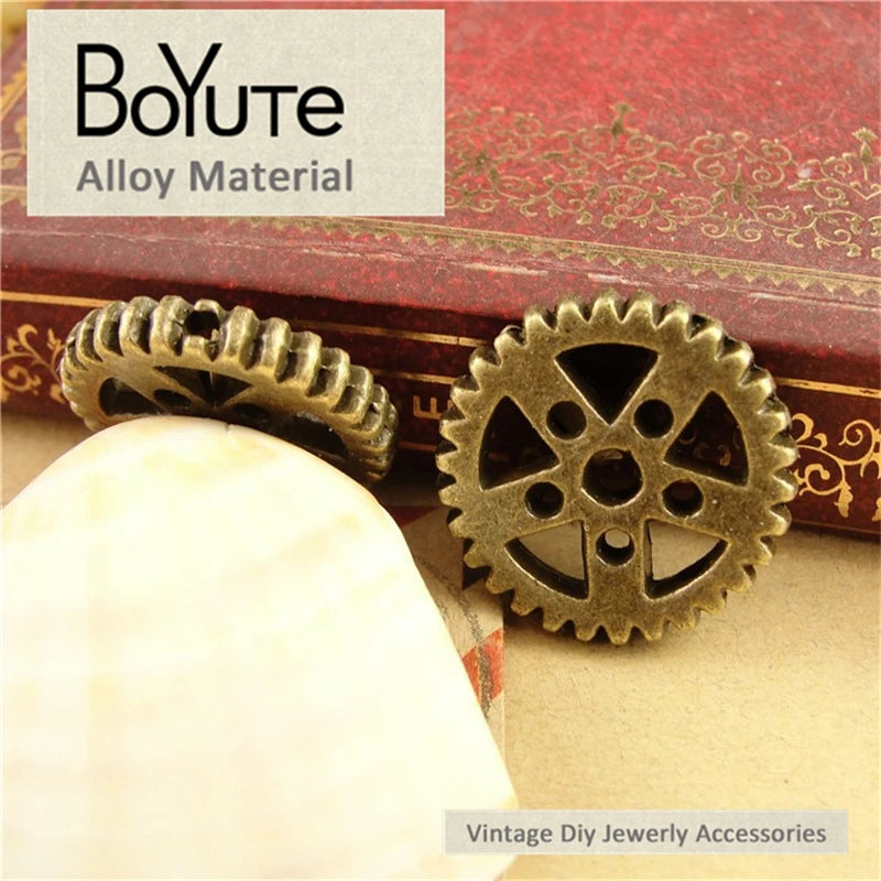 BoYuTe 20MM Antique Bronze Gear Charms Pendant Lot