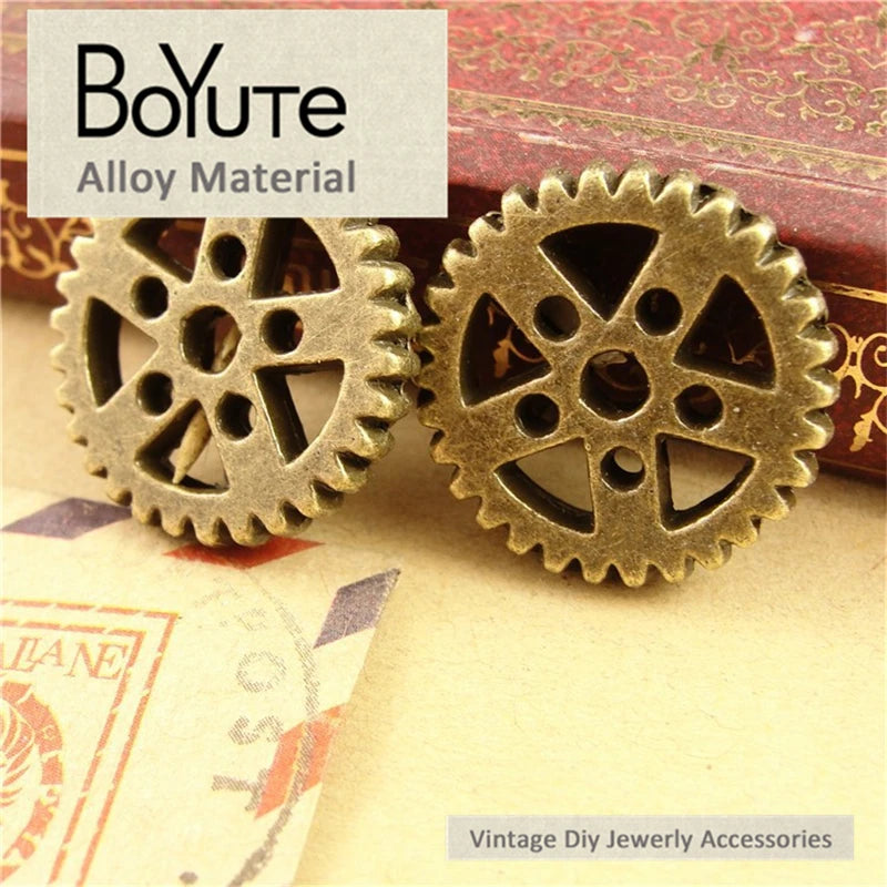 BoYuTe 20MM Antique Bronze Gear Charms Pendant Lot