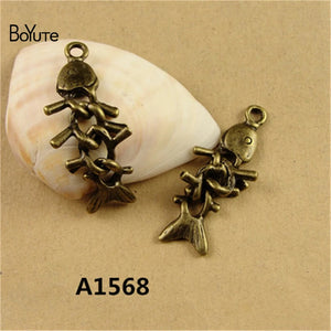 BoYuTe Charms Fish Bone Antique Bronze Plated Pendant Findings