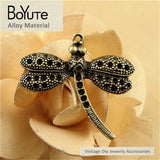 BoYuTe Vintage Metal Butterfly Dragonfly Charms 37*35MM