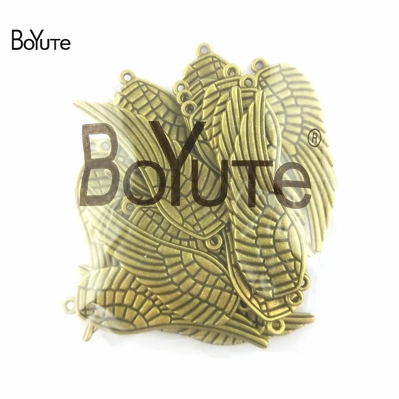 BoYuTe 50*16MM Vintage Metal Angel Wings Charms Lot