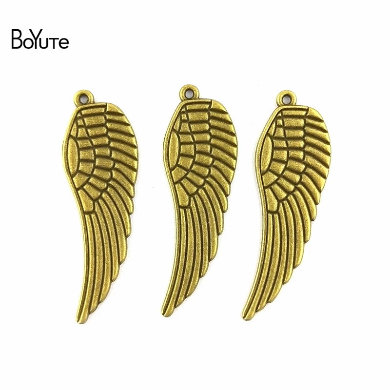 BoYuTe 50*16MM Vintage Metal Angel Wings Charms Lot