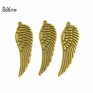 BoYuTe 50*16MM Vintage Metal Angel Wings Charms Lot