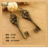 BoYuTe 40 Pcs 50*20MM Antique Bronze Key Pendant Charms