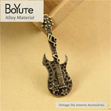 Antique Bronze Guitar Pendant for Jewelry Making