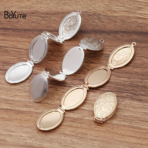 Memory Photo Locket Oval Shape 20*33*9MM Direct Metal Brass Pendant
