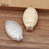 Memory Photo Locket Oval Shape 20*33*9MM Direct Metal Brass Pendant