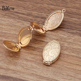 Memory Photo Locket Oval Shape 20*33*9MM Direct Metal Brass Pendant