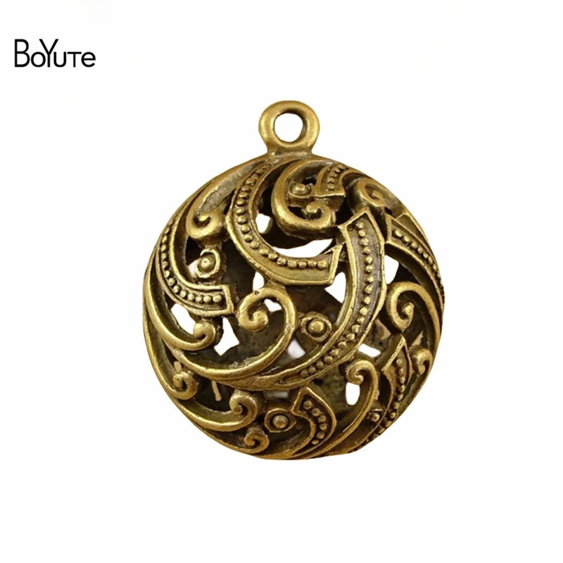 BoYuTe 26MM Antique Bronze Plated Hollow Ball Pendant Charms