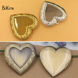 BoYuTe 40*41*8MM Metal Heart Locket Blank Pendant Base