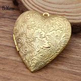BoYuTe 40*41*9MM Metal Brass Heart Locket Floating Photo Pendant