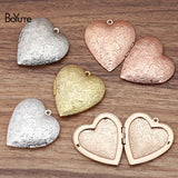 BoYuTe 40*41*9MM Metal Brass Heart Locket Floating Photo Pendant