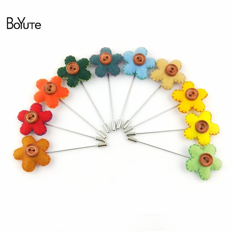 BoYuTe (5 Pieces/Lot) Flower Lapel Pin Brooch Hand Brooches Vintage Men