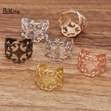 BoYuTe 18*15MM Metal Brass Filigree Ring Base Adjustable Ring Setting