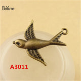 BoYuTe 30*33MM Antique Bronze Bird Charms Pendant Jewelry Making Diy Crafts