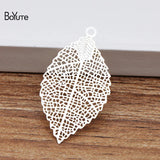 BoYuTe Metal Brass Hollow Leaf Pendant 35*19MM 50 Pieces