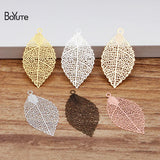 BoYuTe Metal Brass Hollow Leaf Pendant 35*19MM 50 Pieces