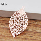 BoYuTe Metal Brass Hollow Leaf Pendant 35*19MM 50 Pieces