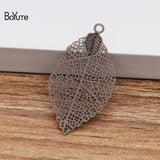 BoYuTe Metal Brass Hollow Leaf Pendant 35*19MM 50 Pieces