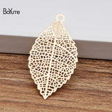 BoYuTe Metal Brass Hollow Leaf Pendant 35*19MM 50 Pieces