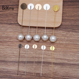 BoYuTe 50 Pcs 5 Colors 10MM 15MM Flat Brooch Base Settings Diy Pearl Brooch Pin