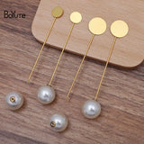 BoYuTe 50 Pcs 5 Colors 10MM 15MM Flat Brooch Base Settings Diy Pearl Brooch Pin