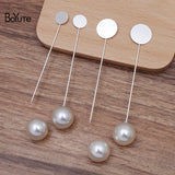 BoYuTe 50 Pcs 5 Colors 10MM 15MM Flat Brooch Base Settings Diy Pearl Brooch Pin